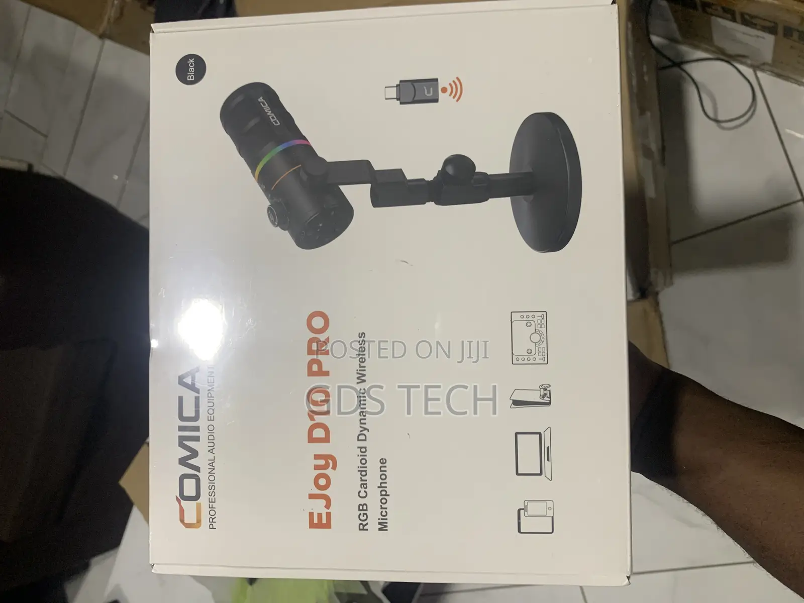 Podcast Micro-(Comica Ejoy D10 Pro RGB Cardioid Dynamic Wireless Mic