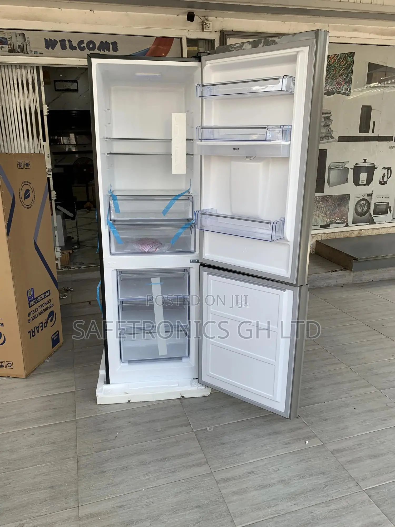 Get Glass Black 309l 2 Doors Bottom Mount Pf-433bbgwd Fridge