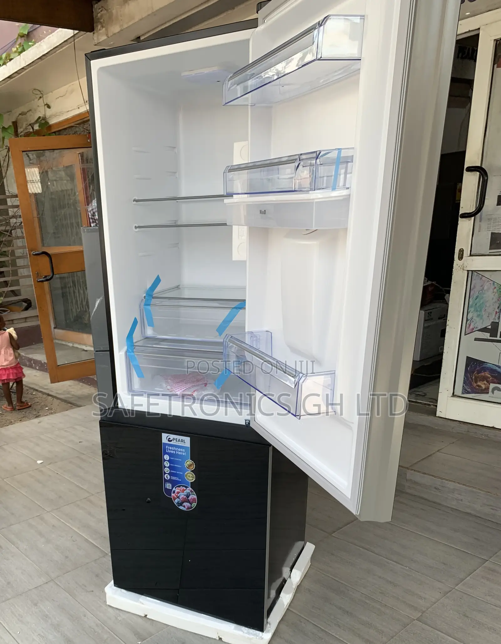 Buy (Black Glass) Bottomfreezer 309l Pearl 2 Doors Pf-400bg