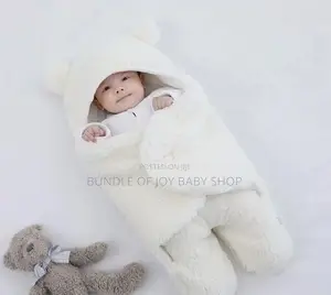 Baby Fleece Swaddle Blanket With Bear Ears