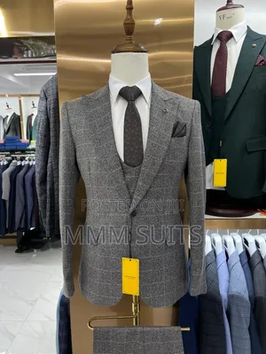 Classic Tiny Stripes 3-Piece Turkish Men's Suit in Gray