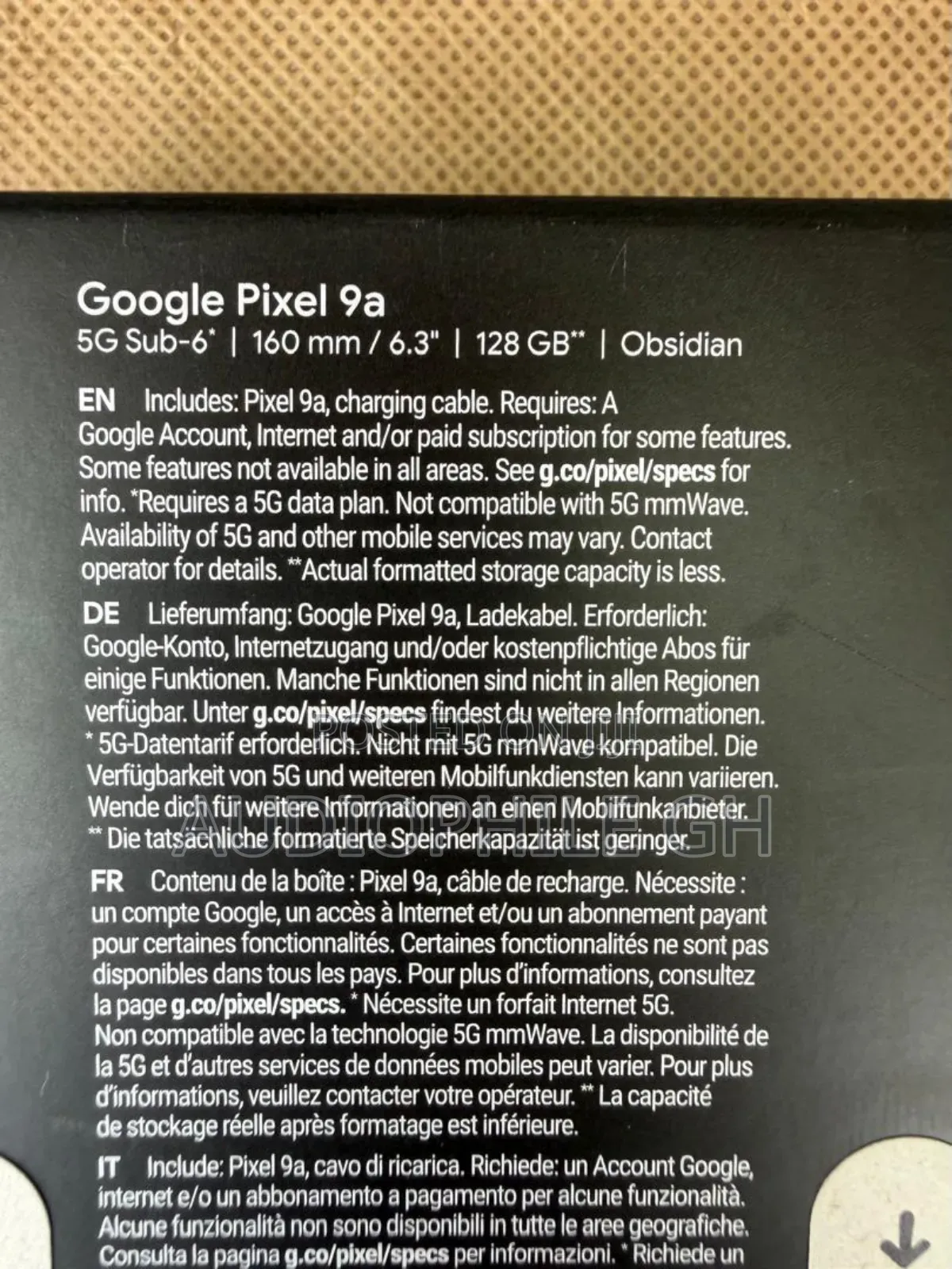 New Google Pixel 9a 128 GB Black