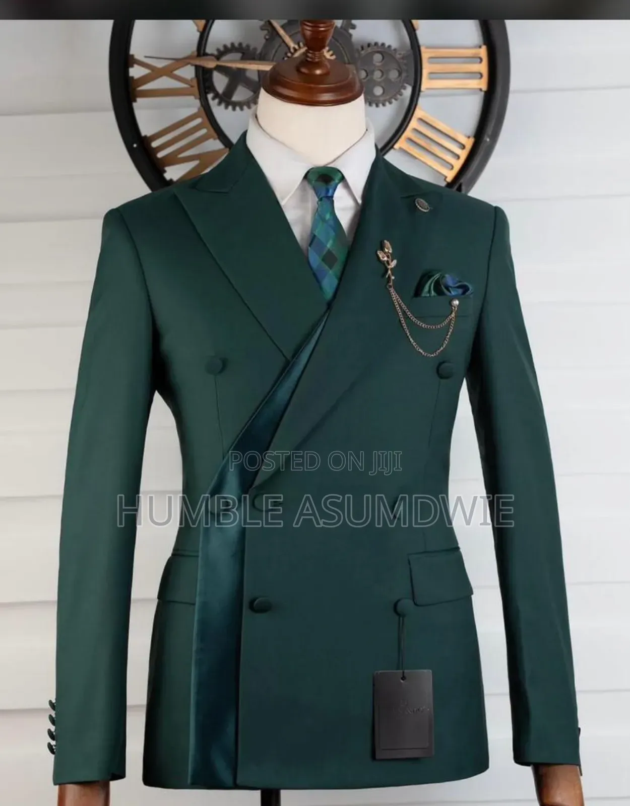 Quality Gold Double-Breasted Wedding Suit