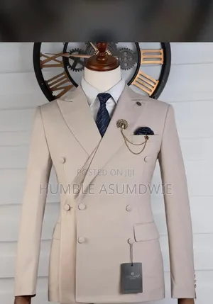 Quality Gold Double-Breasted Wedding Suit