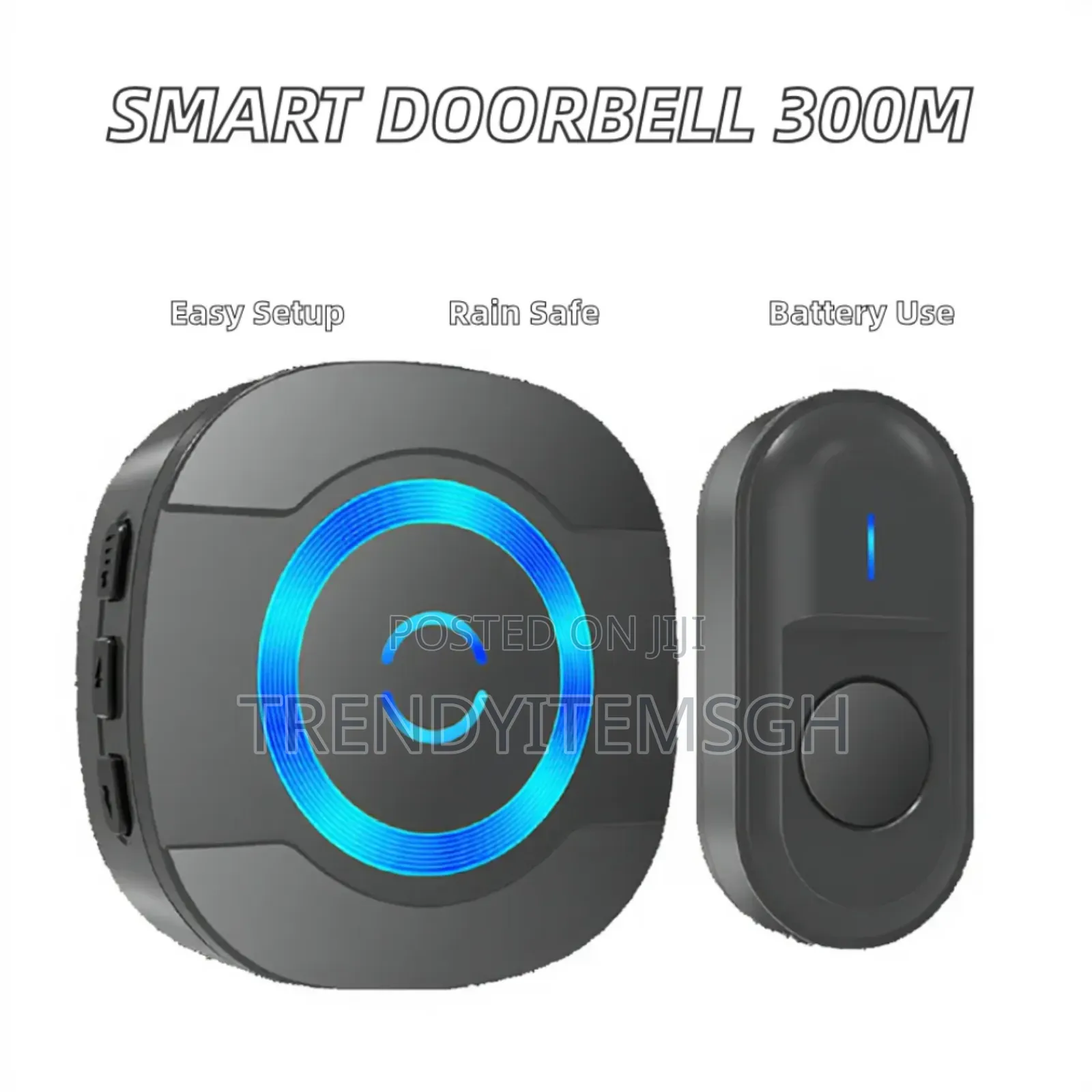 5 Volume Adjustable Waterproof Smart Wireless Doorbell 300m