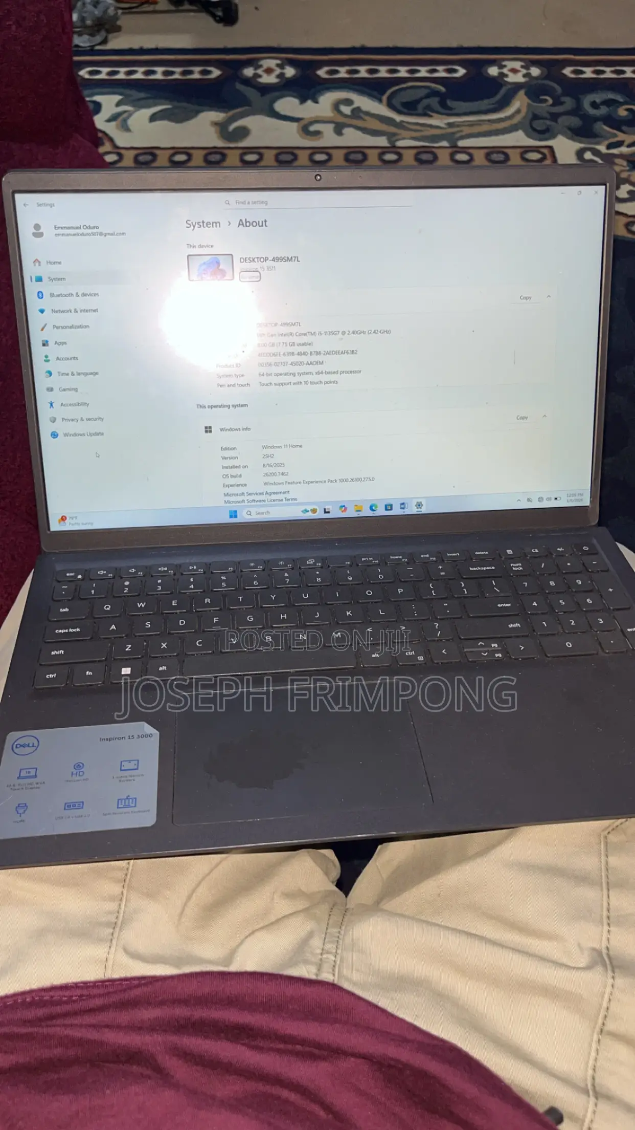 Laptop Dell Inspiron 15 8GB Intel Core i5 SSD 256GB
