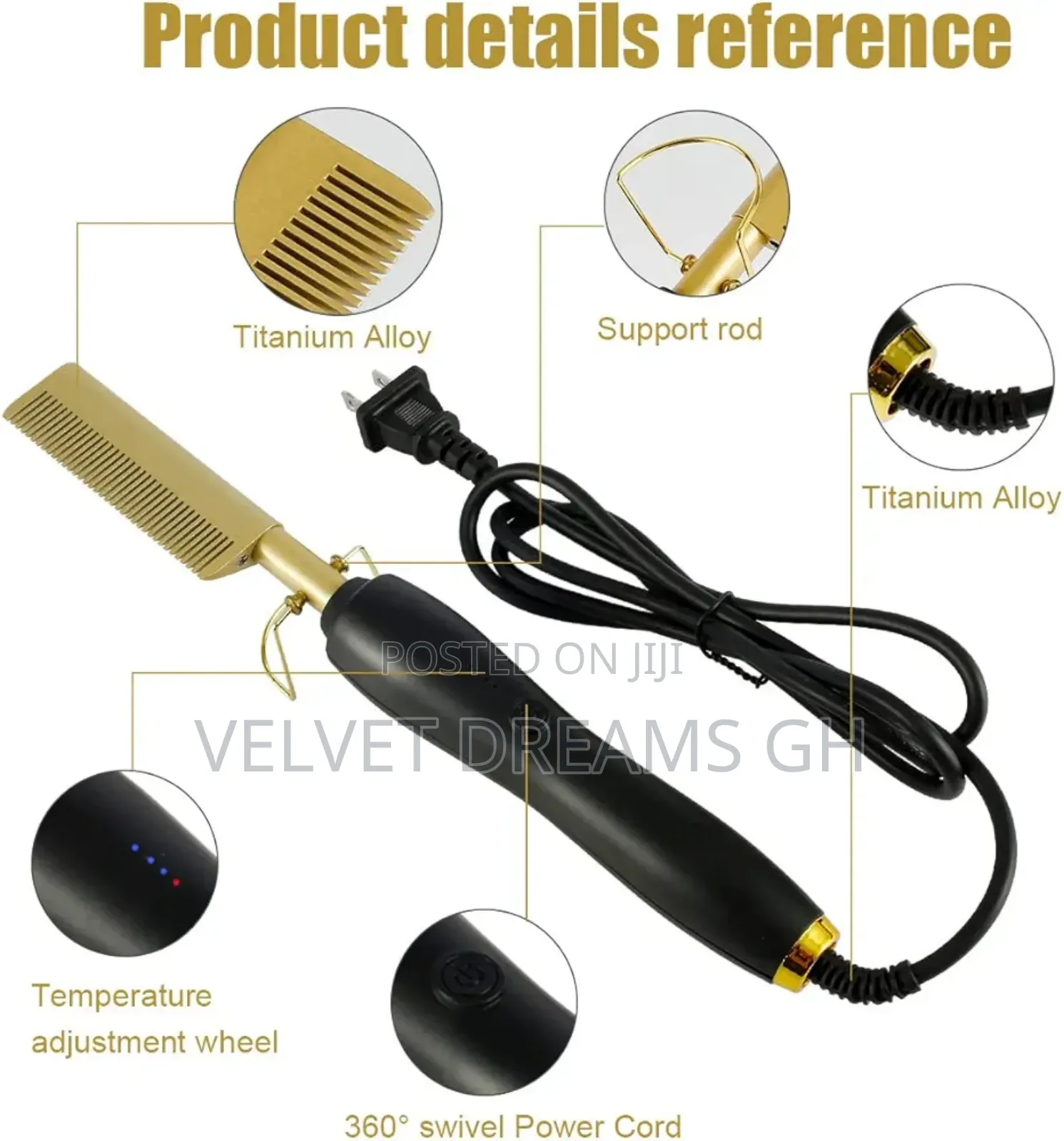 Electric Hot Comb for Straight, Smooth, and Neat Hair