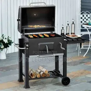 BBQ Stand Charcoal Meat Fish Grill Barbecue With Fork