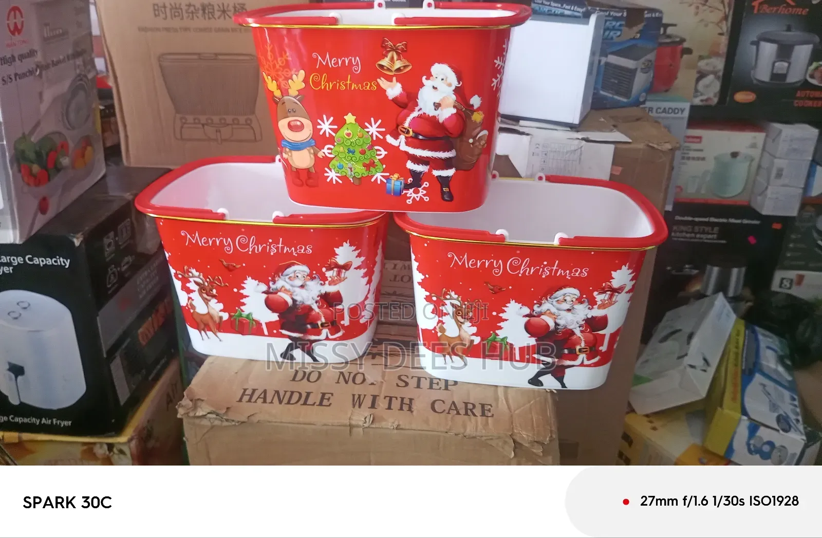 Christmas Themed Plastic Basket