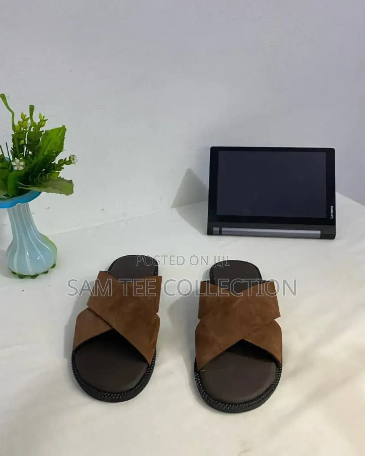 Fashion Men's Casual Cross Suede Slippers. Free Delivery to Anywhere