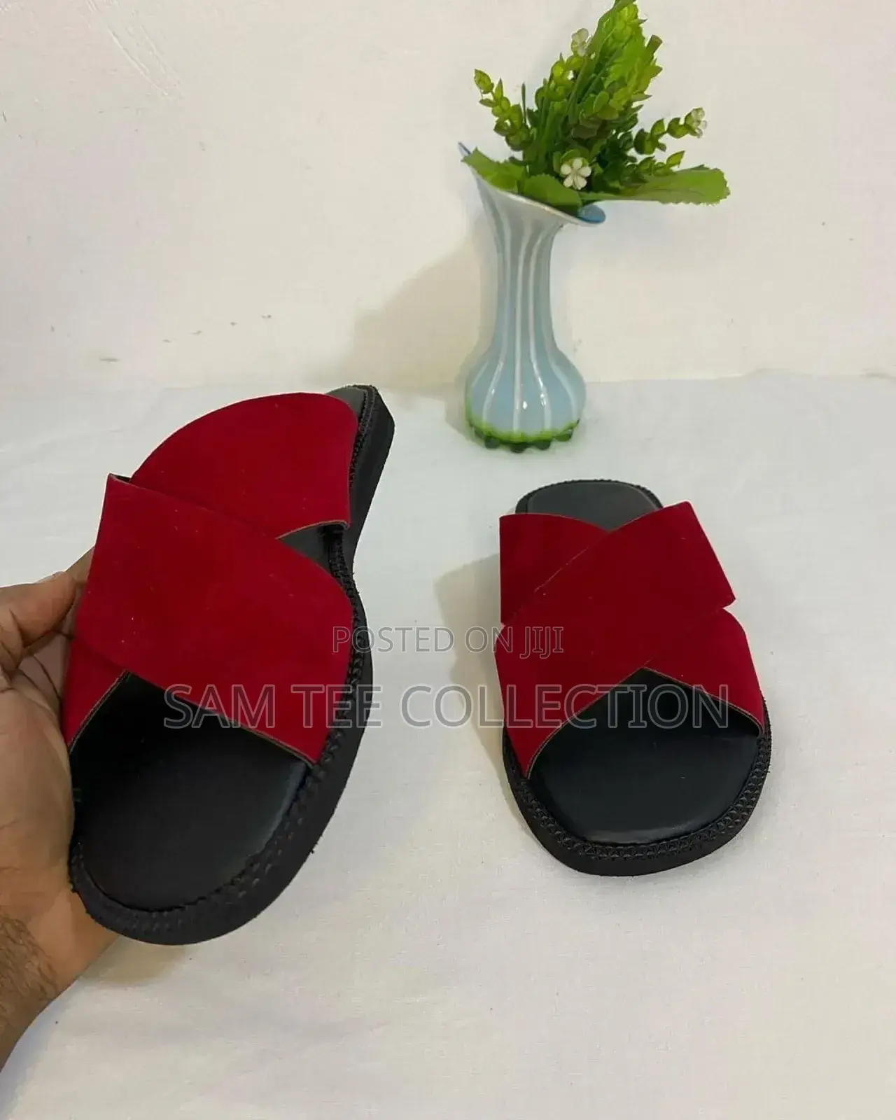 Fashion Men's Casual Cross Suede Slippers. Free Delivery to Anywhere