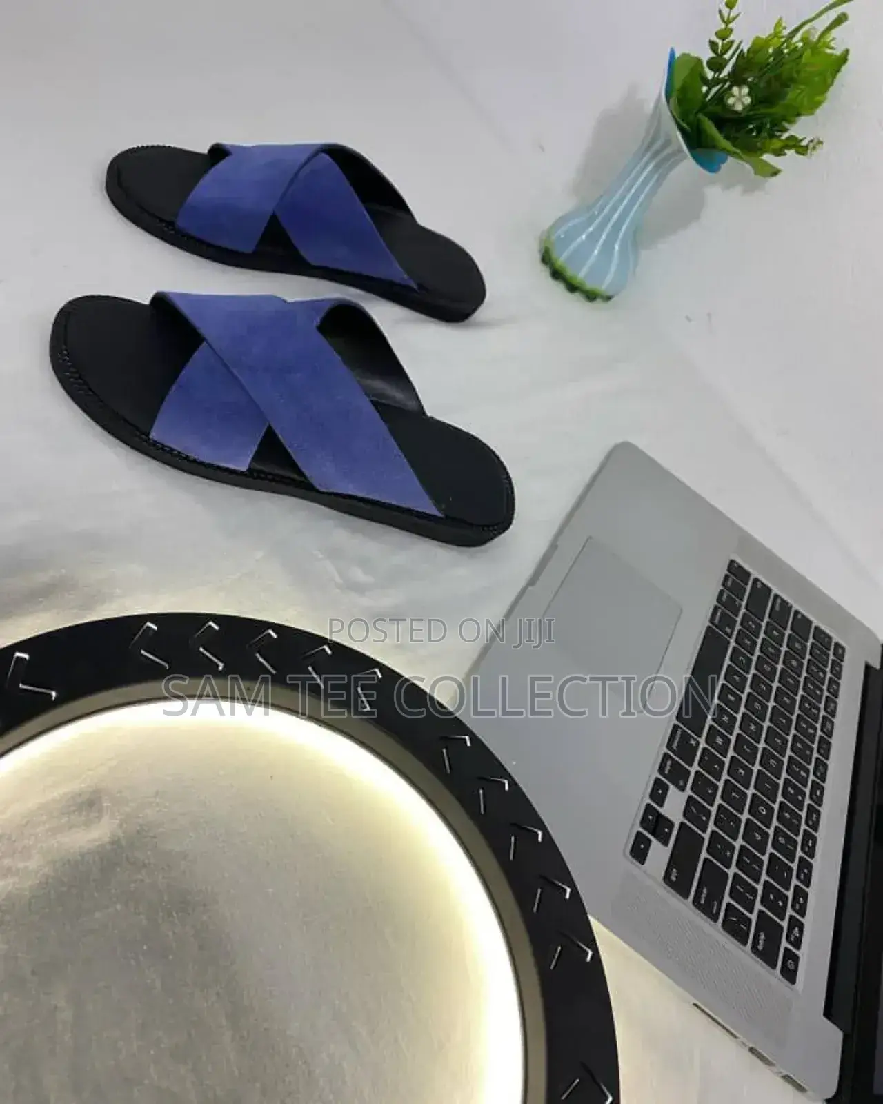 Fashion Men's Casual Cross Suede Slippers. Free Delivery to Anywhere