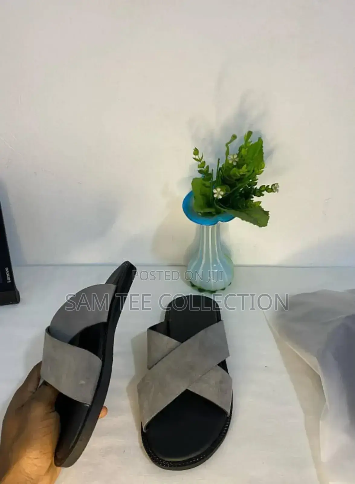 Fashion Men's Casual Cross Suede Slippers. Free Delivery to Anywhere
