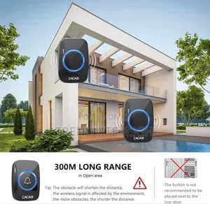 300m Wireless Doorbell Chime Kit 2 Transmitter With 2 Plug-in Receiver
