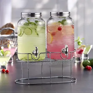 8+8l Double Glass Dispenser Cold Drinks Juice Server