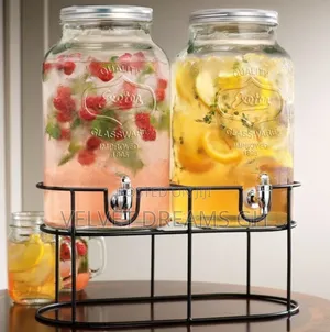 8+8l Double Glass Dispenser Cold Drinks Juice Server