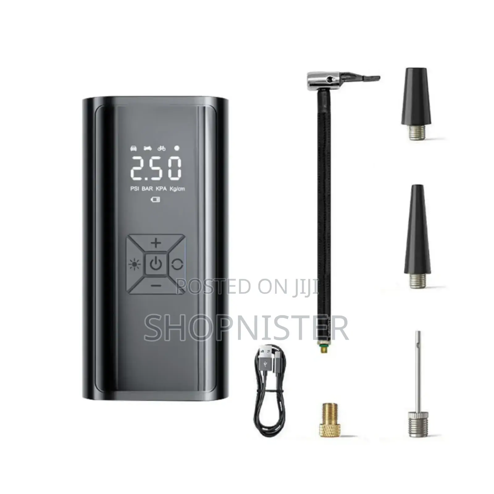 Portable Cordless Tyre in Car Pump With Led Light Power Bank