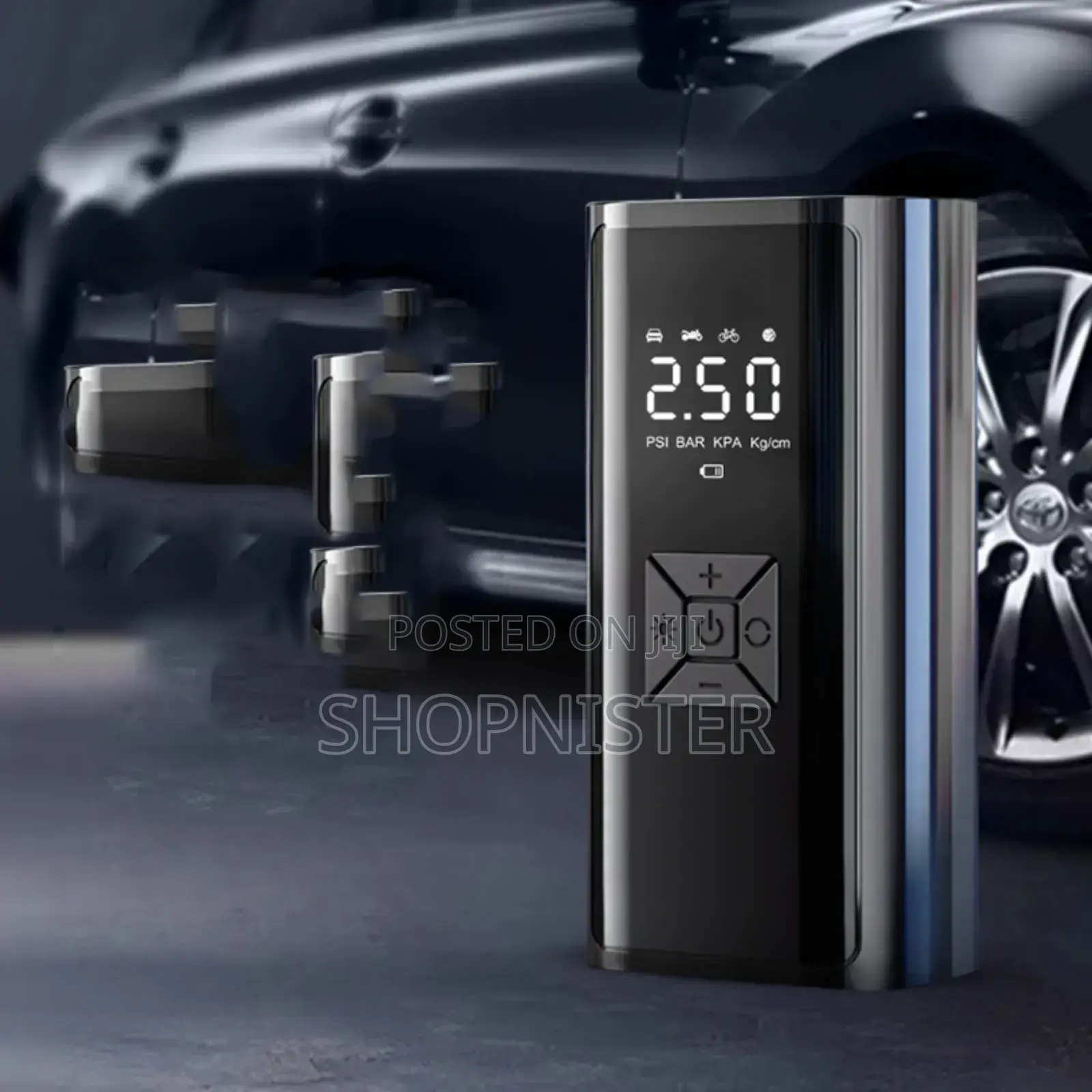Portable Cordless Tyre in Car Pump With Led Light Power Bank