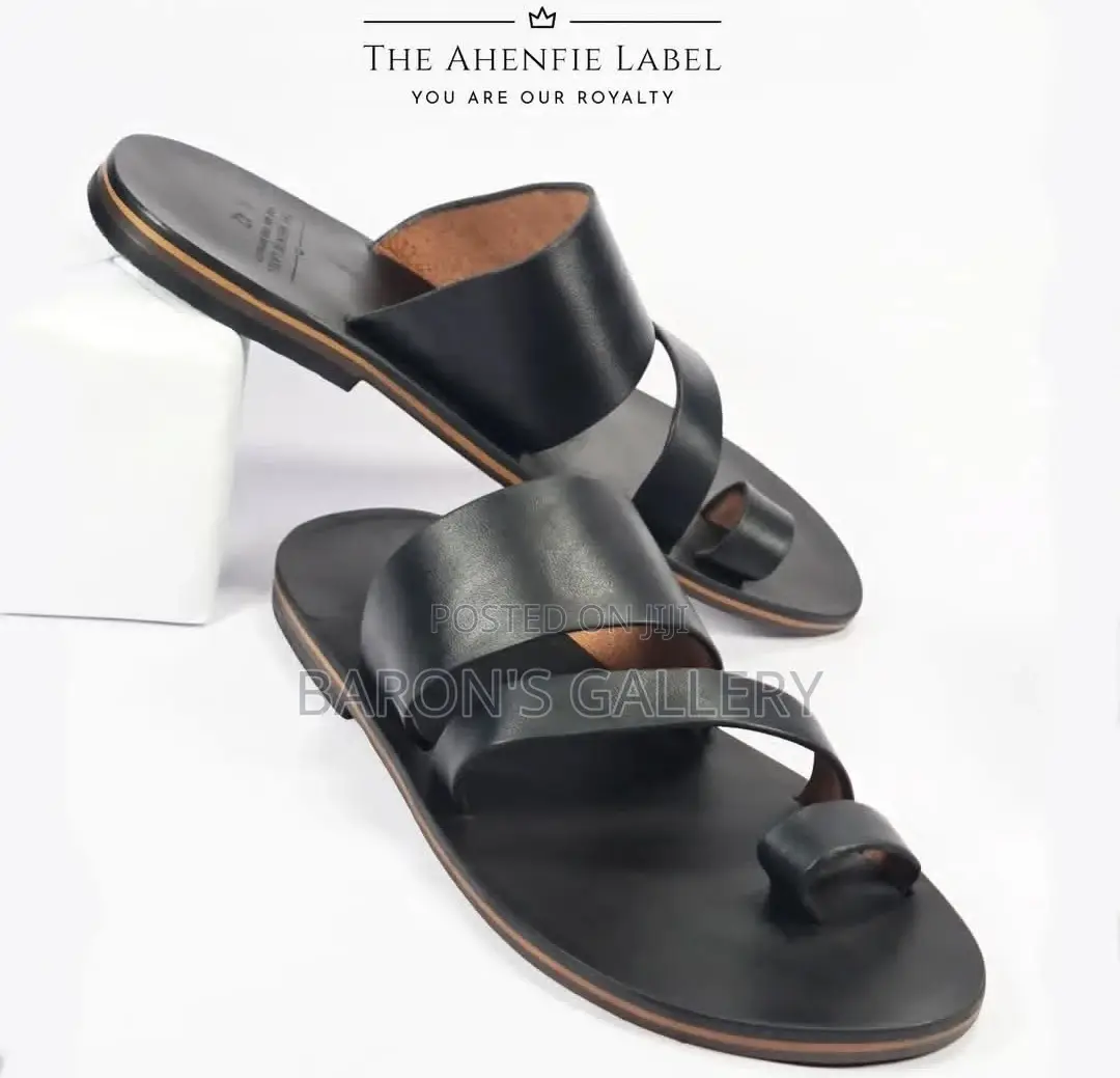 Leather Slippers Black