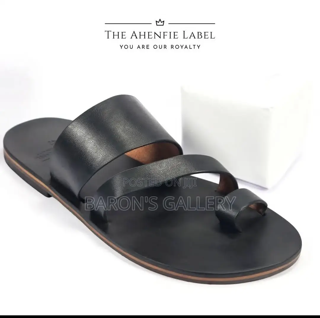 Leather Slippers Black