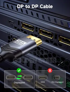 Jsaux Displayport 2.1 Cable - 6.6ft, at 60hz, at 120hz, at 240hz