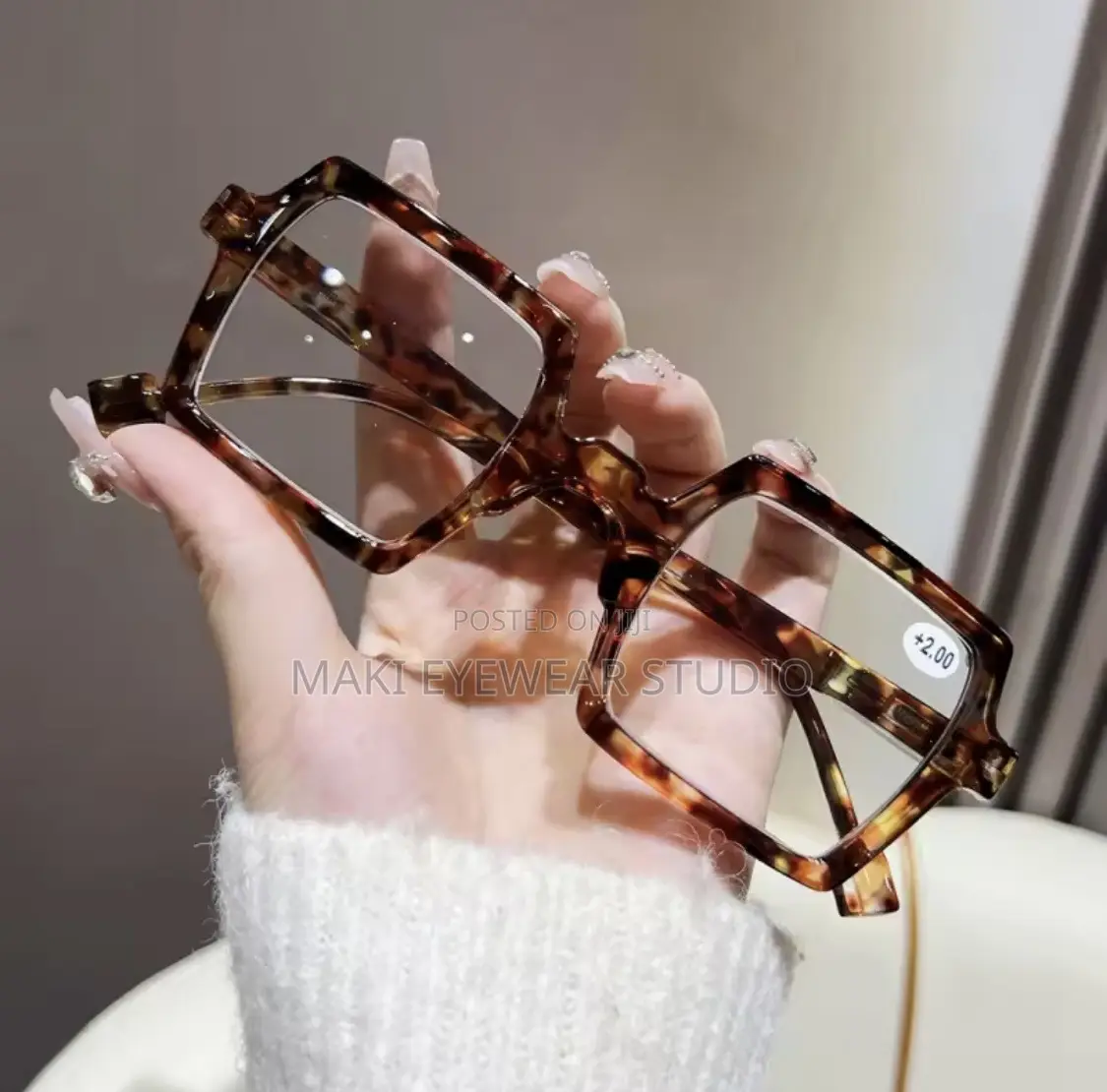 Square Frame Uv Protection Glasses and a Reading Glasses