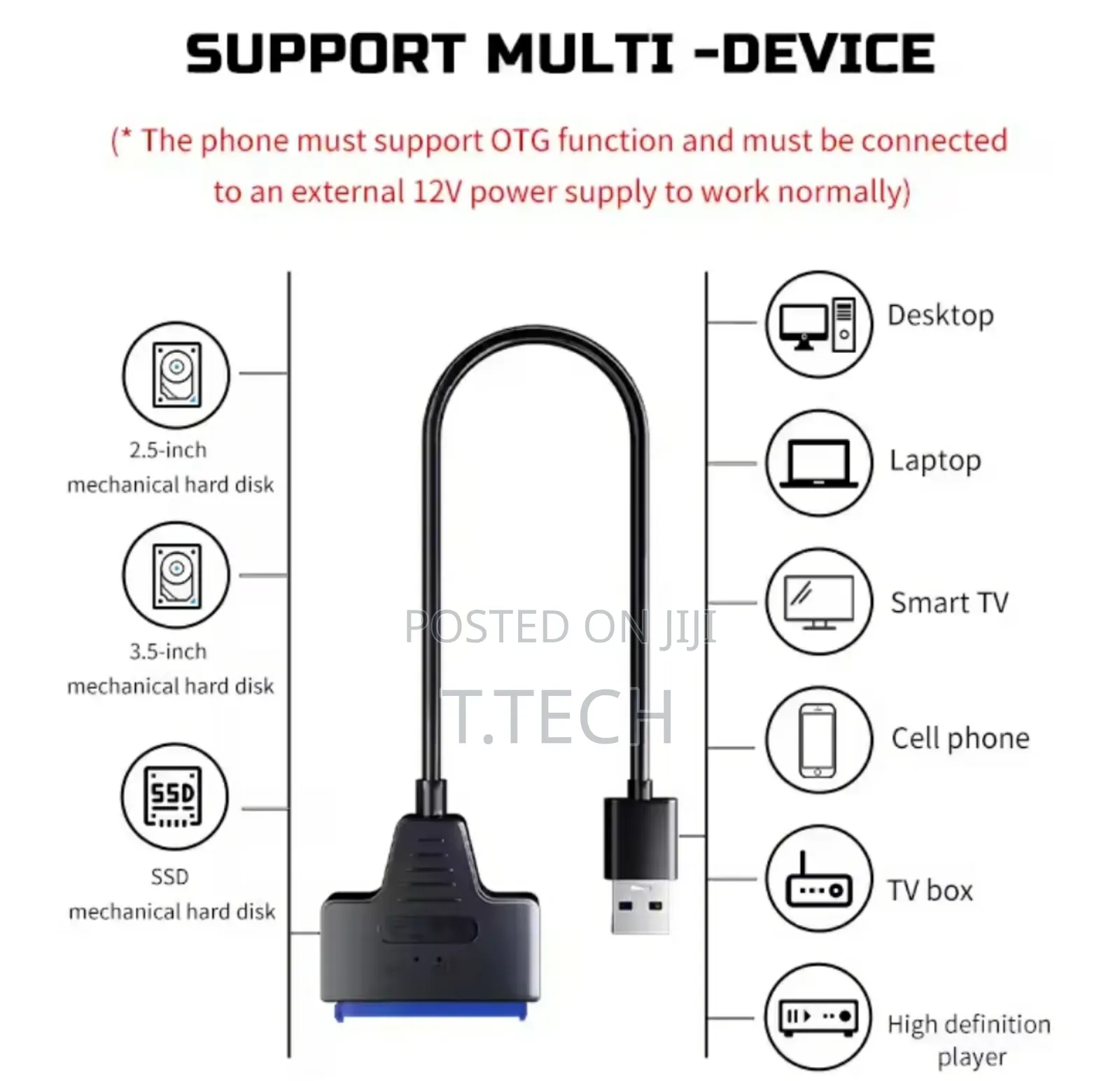 Sata to Usb/Type-C Cable