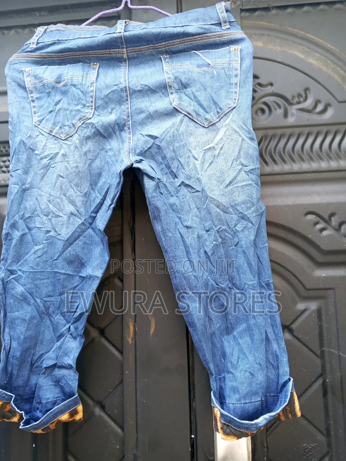 Blue Jeans With Brown Knee