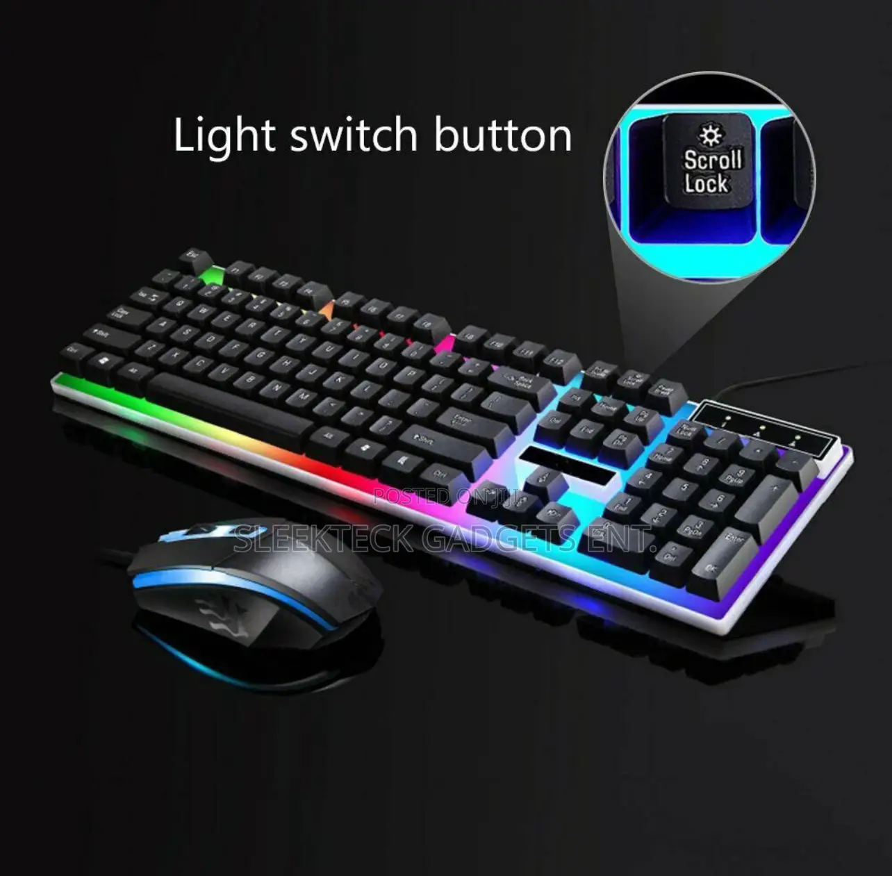 T6 Computer Desktop Gaming Keyboard Mouse Mechanical Led Light Backlit