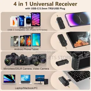 Wireless Lavalier Microphone for Android/iPhone/Camera/Computer