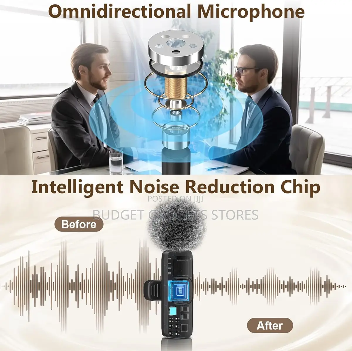 Wireless Lavalier Microphone for Android/iPhone/Camera/Computer