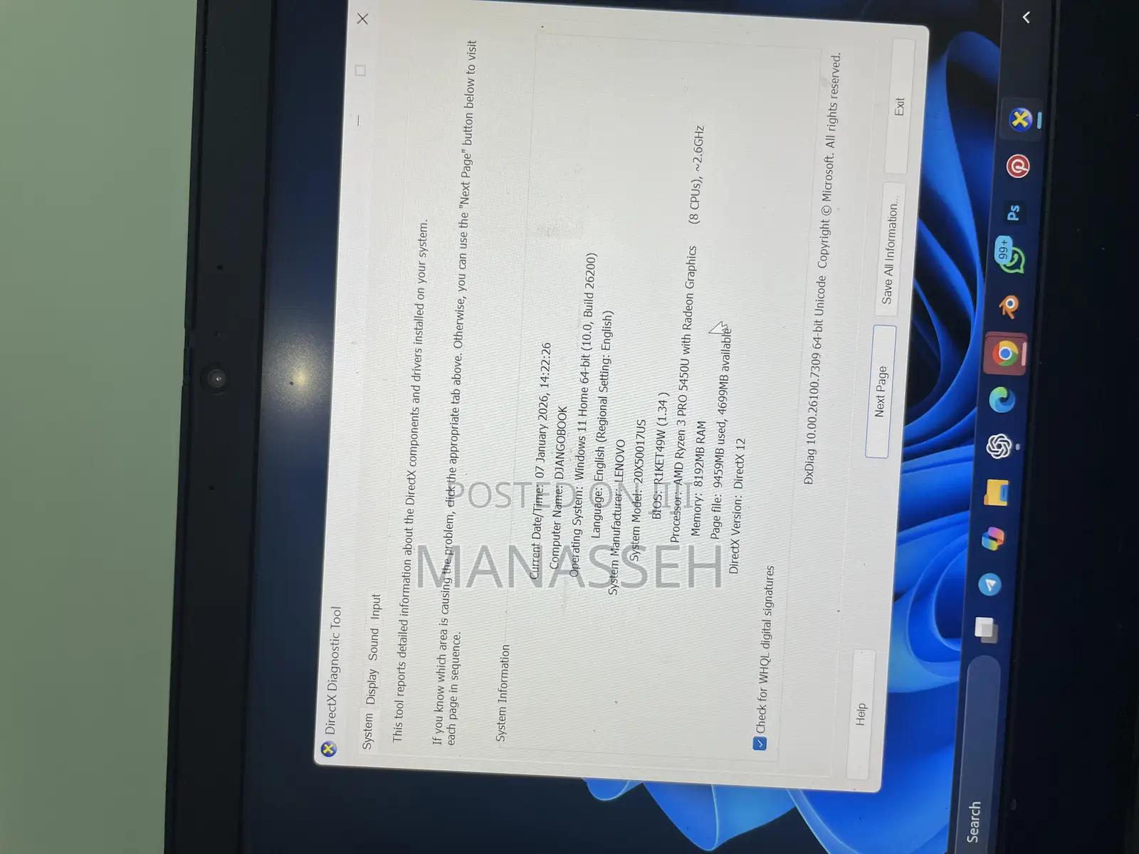 Laptop Lenovo ThinkPad L14 8GB AMD Ryzen 3 SSD 256GB