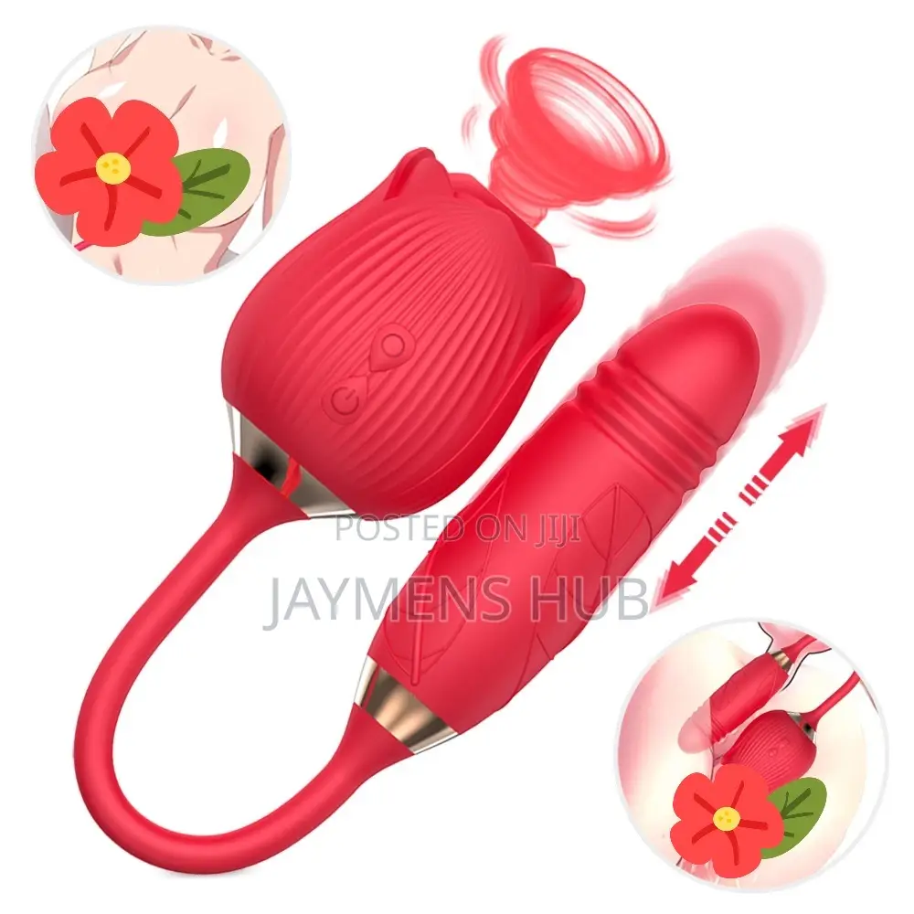 Rose 2 in 1 Sucking and Thrusting Vibrator