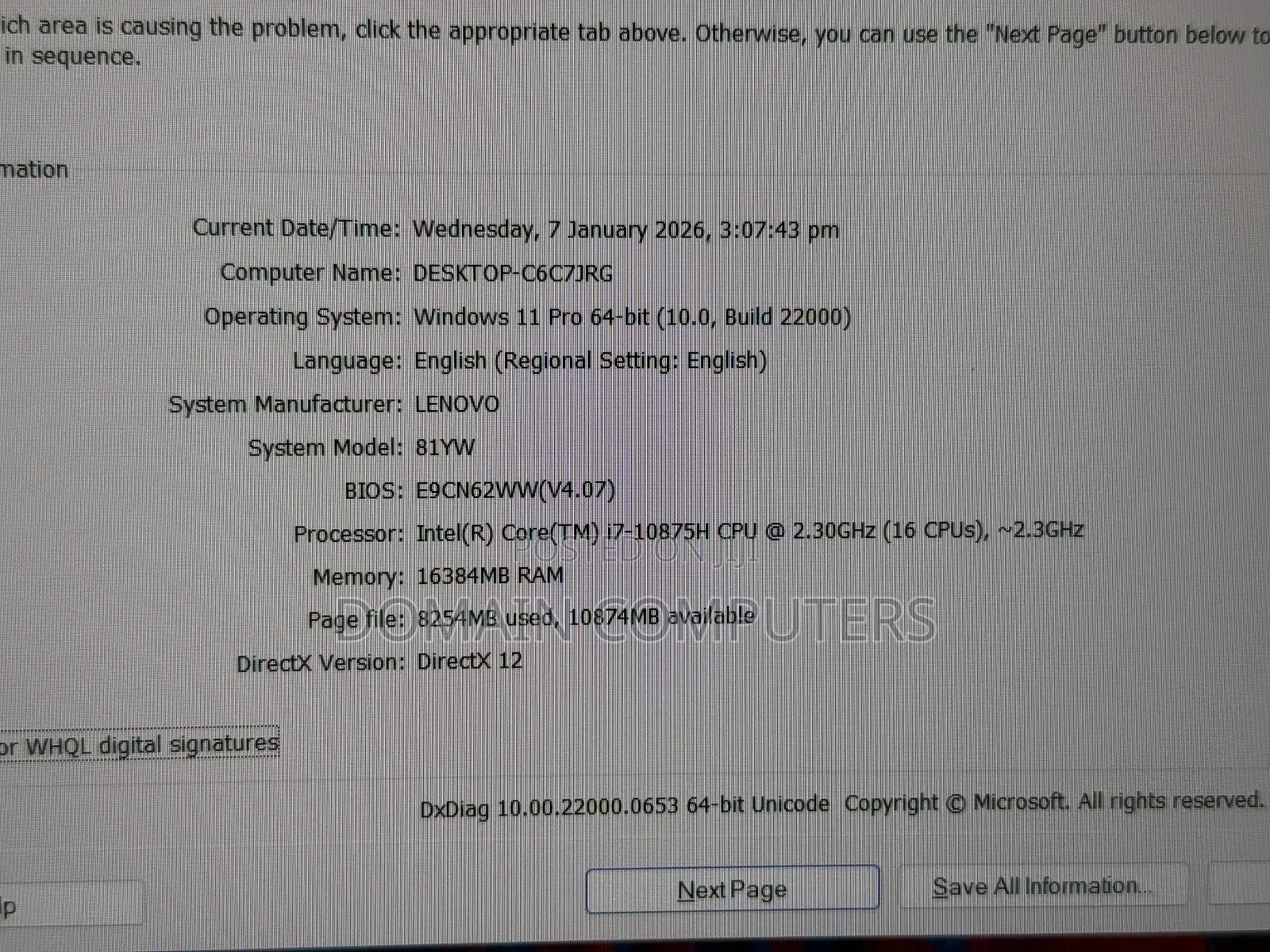Laptop Lenovo Legion 5 16GB Intel Core I7 SSD 512GB