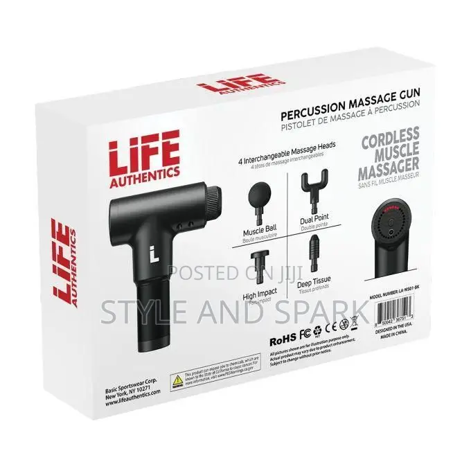 Life Authentics Percussion 4 Heads Cordless Muscles Massager Gun