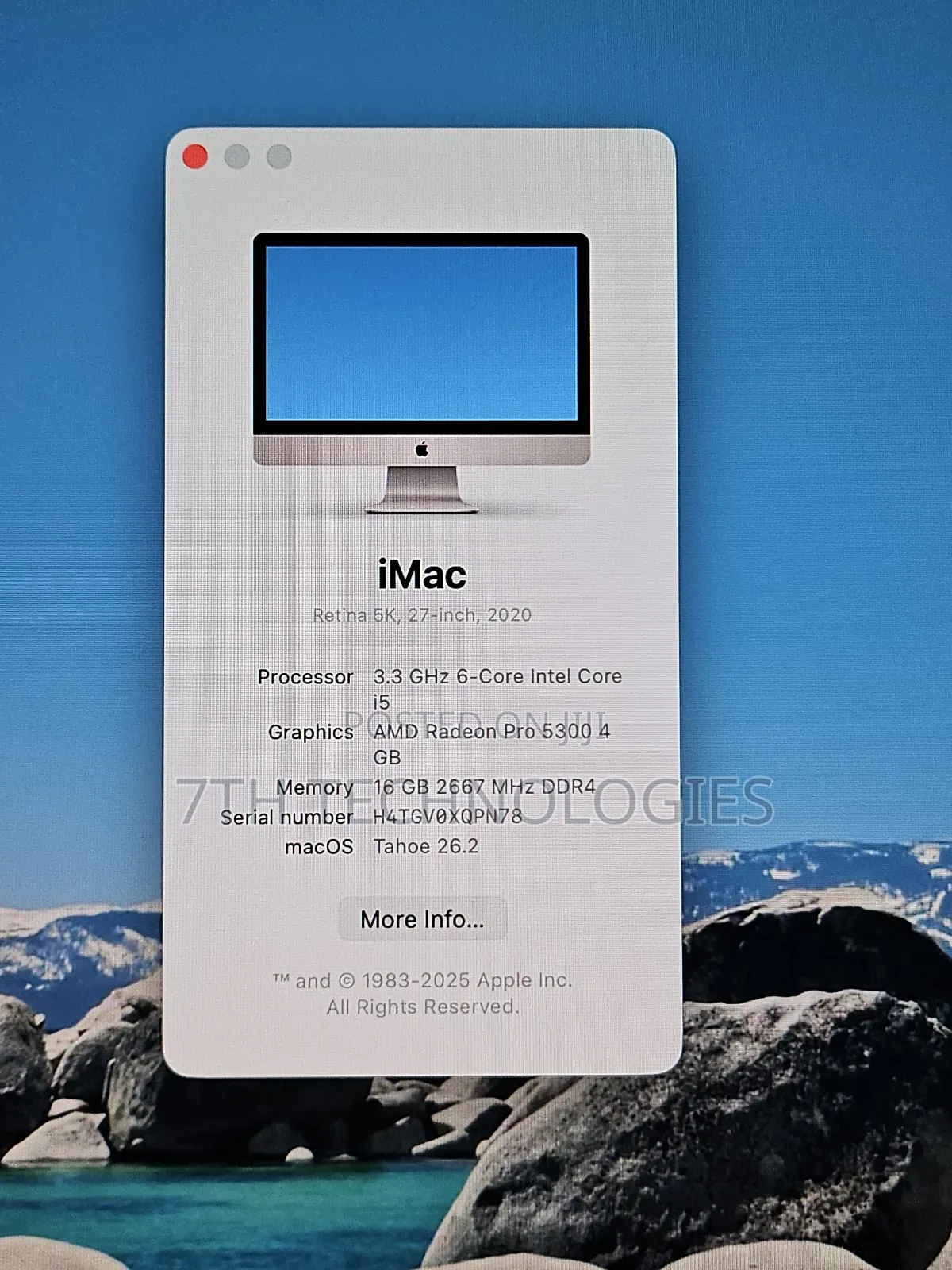 Desktop Computer Apple iMac 16GB Intel Core i5 SSD 512GB