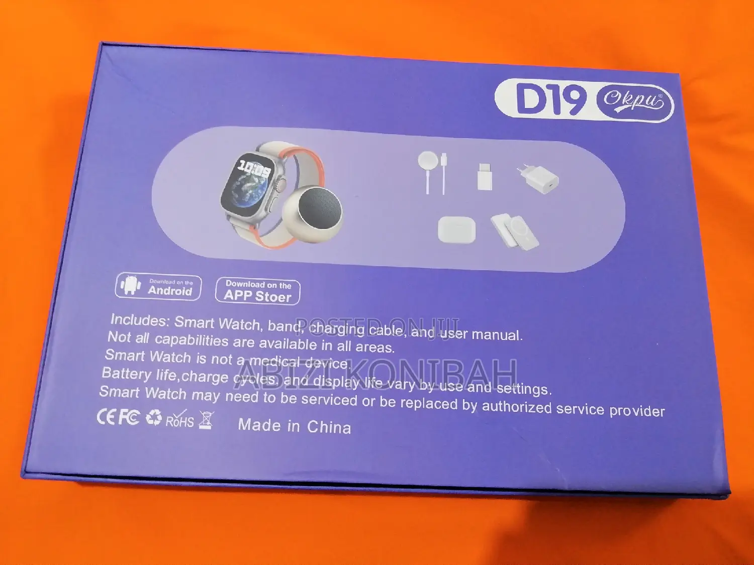 D19 Smart Watch, iPod, Speaker & Power Bank