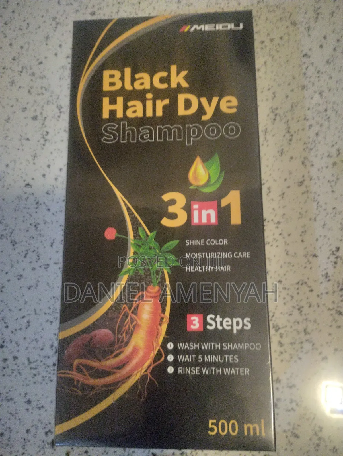 Original Black Hair Dye Shampoo 3 in 1