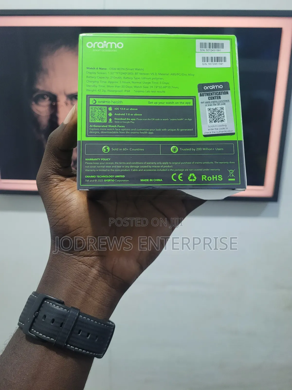 Oraimo Watch 6 Nano 1.52" TFT Full Touch Smart Watch