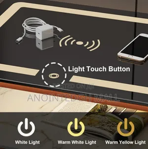 Smart Bedside Table With Wireless Charging And Led Light - Multicolor