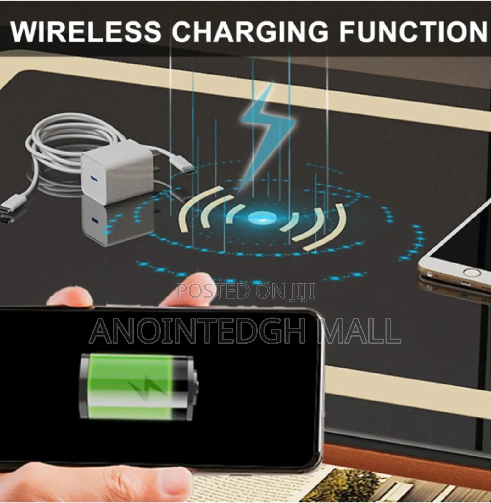 Smart Bedside Table With Wireless Charging And Led Light - Multicolor