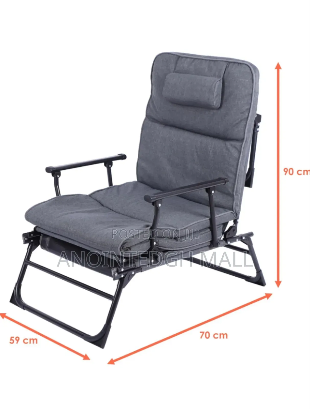 Adjustable Metal Camp Bed/Chair - Gra Y