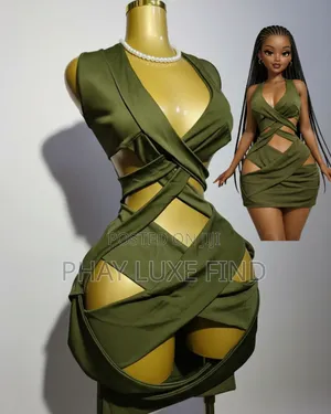 Sexy Hollow Out Dress v Neck Cross Bandage Sleeveless
