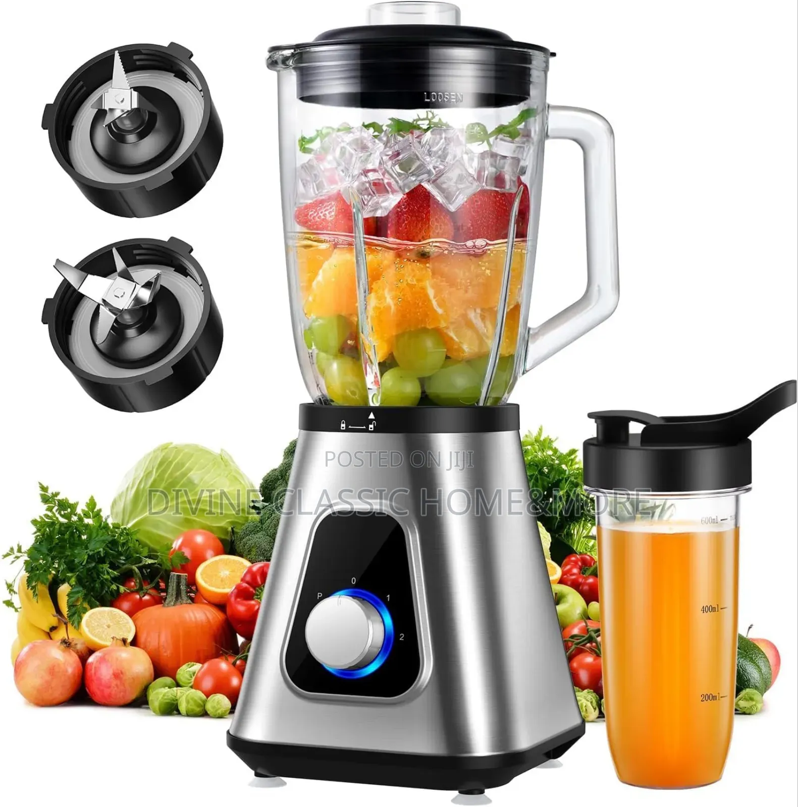 Gdor 1200w Blender 2 in 1 Smoothie Blender With 1.5l Glass Jug 650ml