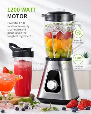 Gdor 1200w Blender 2 in 1 Smoothie Blender With 1.5l Glass Jug 650ml