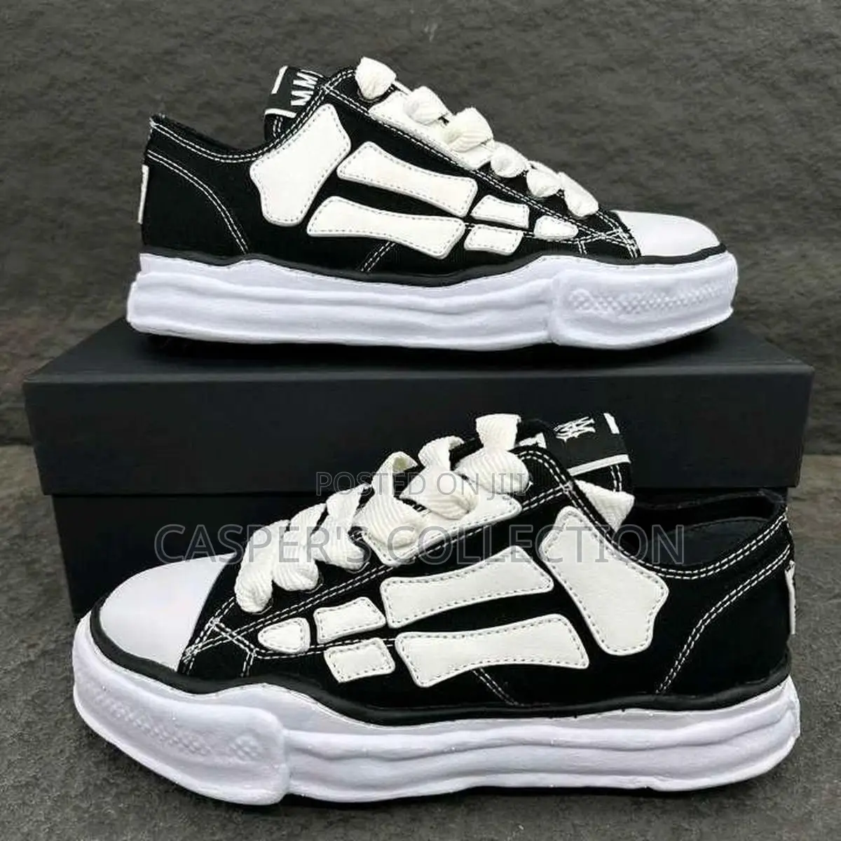 Amiri Mmy Bones X Maison Mihara Yasuhiro Black Low-Top Sneakers