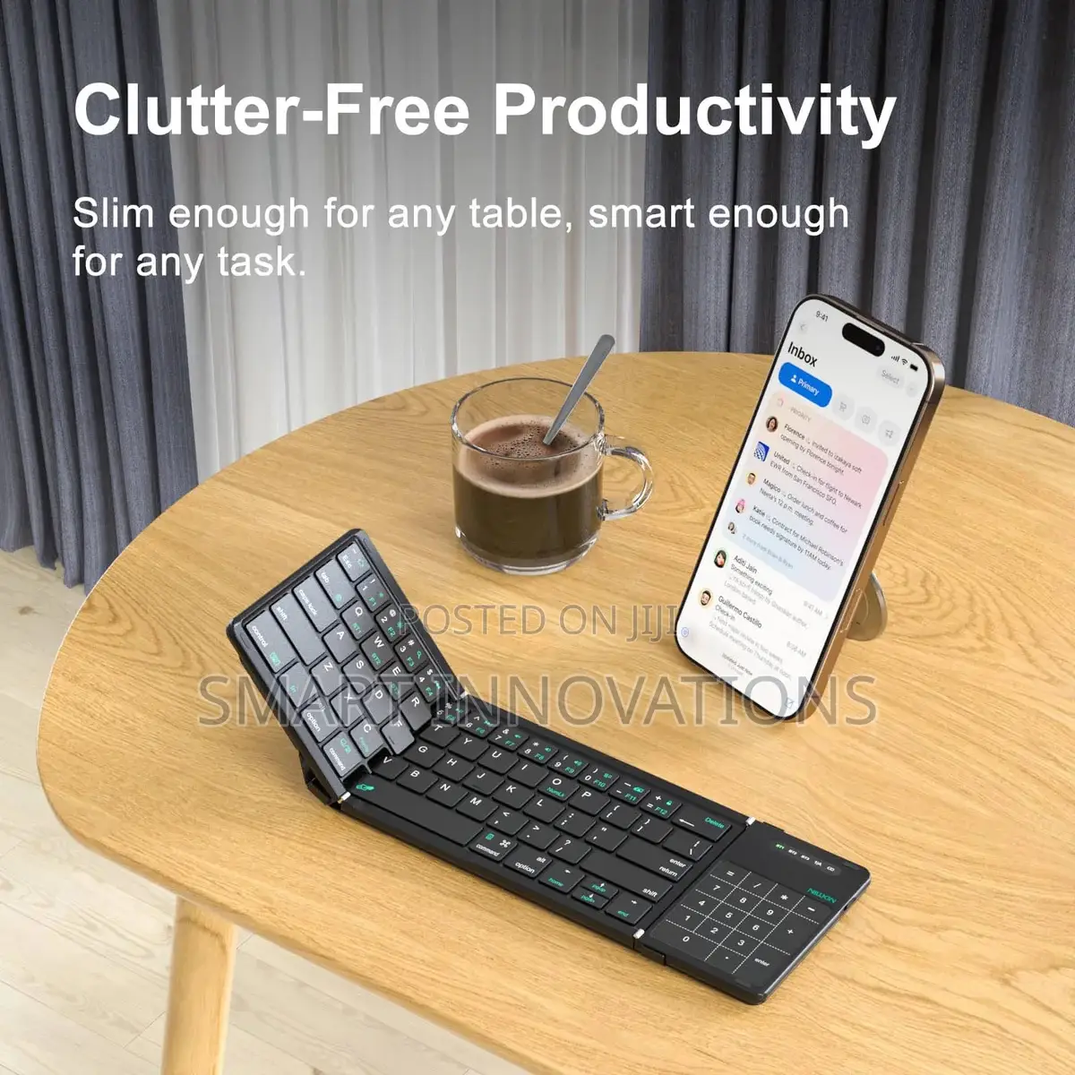 Cube Pocket Foldable Bluetooth Keyboard With Trackpad