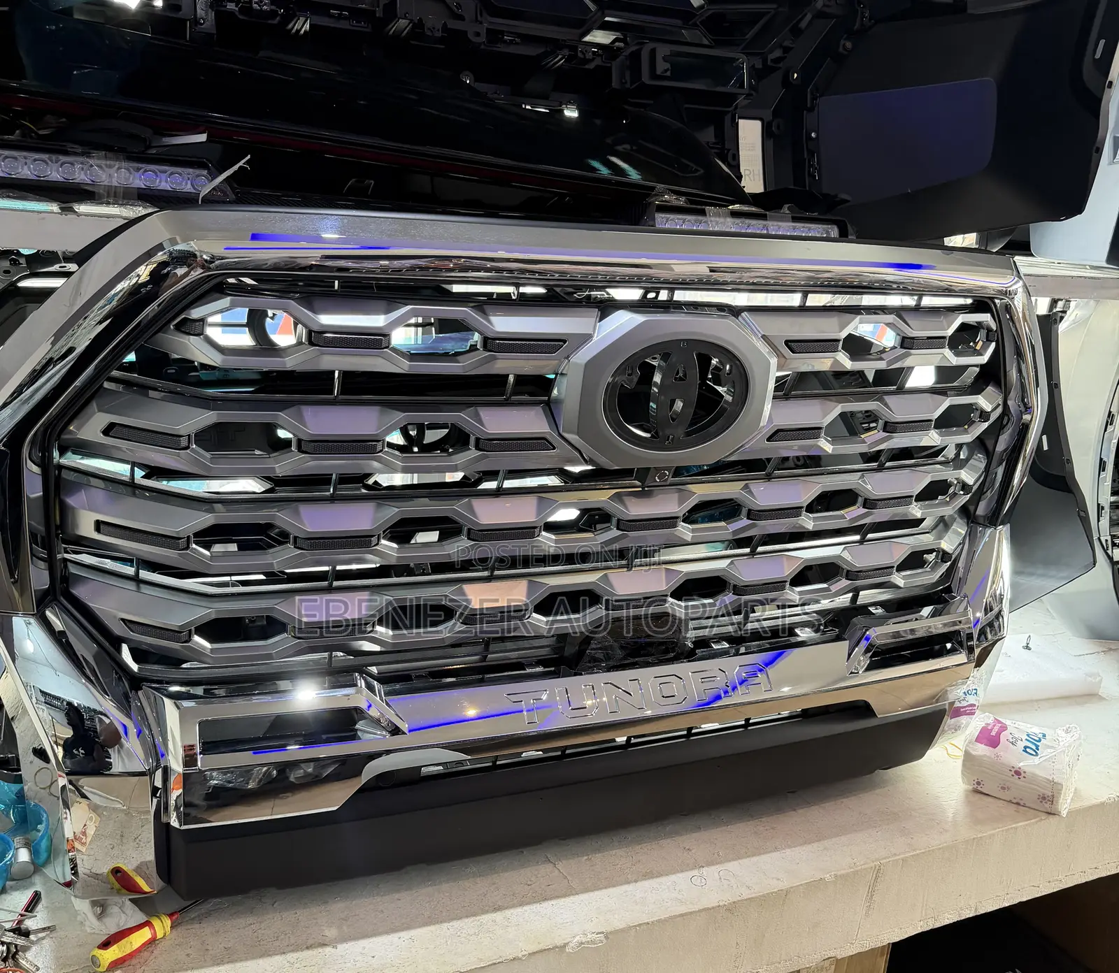 Toyota Tundra Front Shells Grille Smoked Chrome 2023 2024 2025 2026