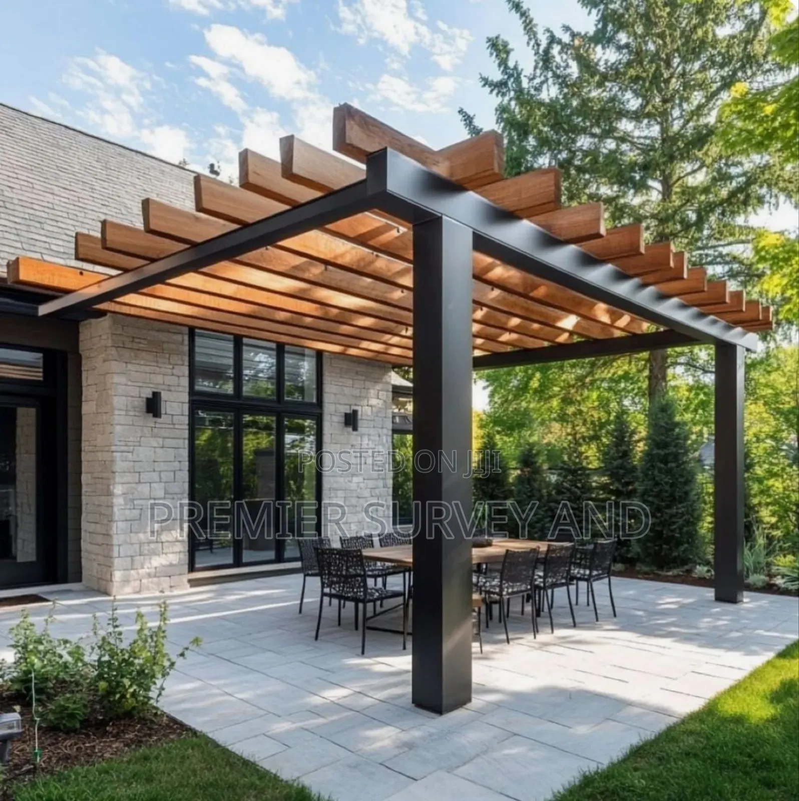 Outdoor Wooden Pergola Installation