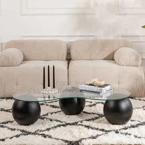 Center Table (Curved Glass )